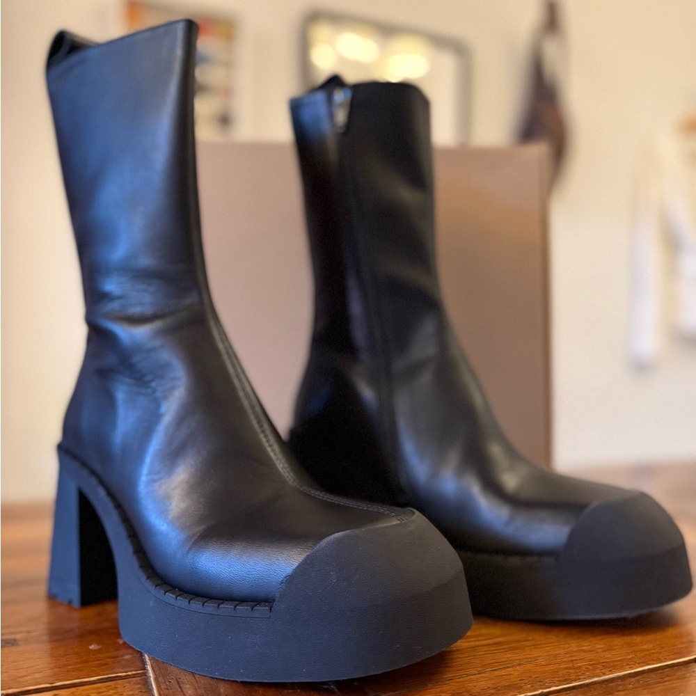Miista Black Heeled Boots - Brand New - Picture 2 of 15
